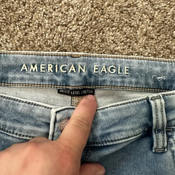 American Eagle Outfitters Blue Distressed Skinny Jeans - Picture 2 of 5